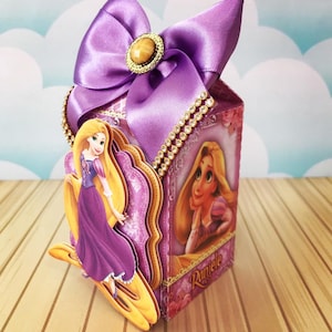 Rapunzel Party Favors Boxes Personalized | Tangled Birthday Decoration |  Princess Baby Shower Supplies , Tags, Cupcake, Invitation, Bags