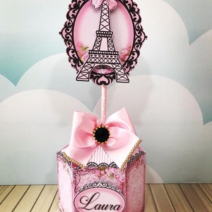 Paris Party Favors Boxes Personalized, Pink & Black Parisian Birthday ...