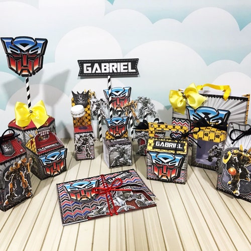 Transformers Party Favors Boxes Bumblebee Supplies Boy Etsy