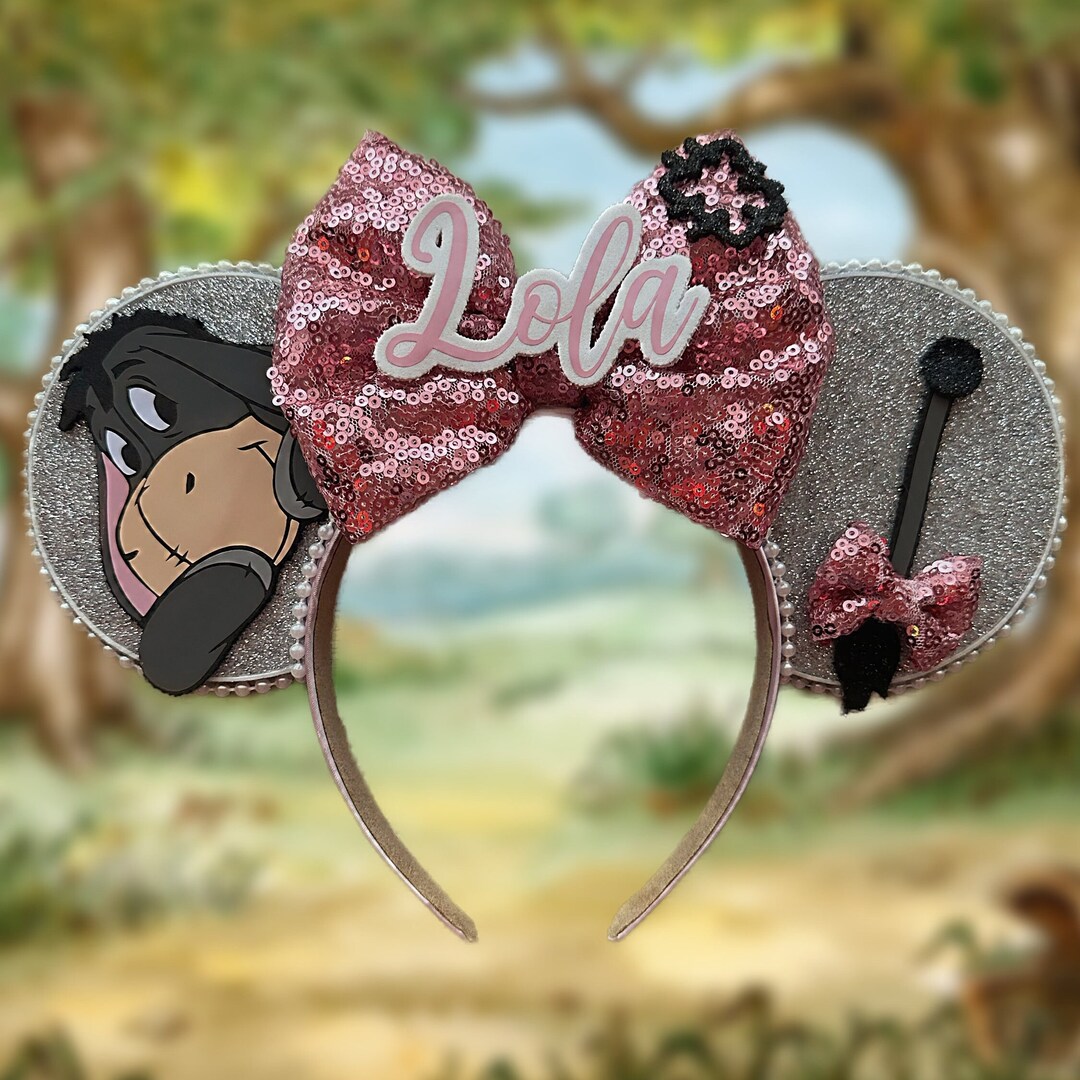 Eeyore Inspired Ears With Light Bow Mouse Ear Headband Brave Headband ...