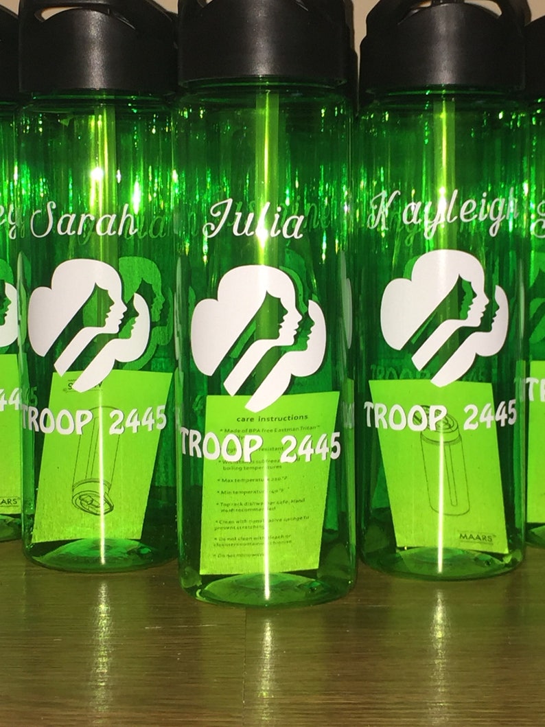10 Girl Scouts custom water bottles Etsy