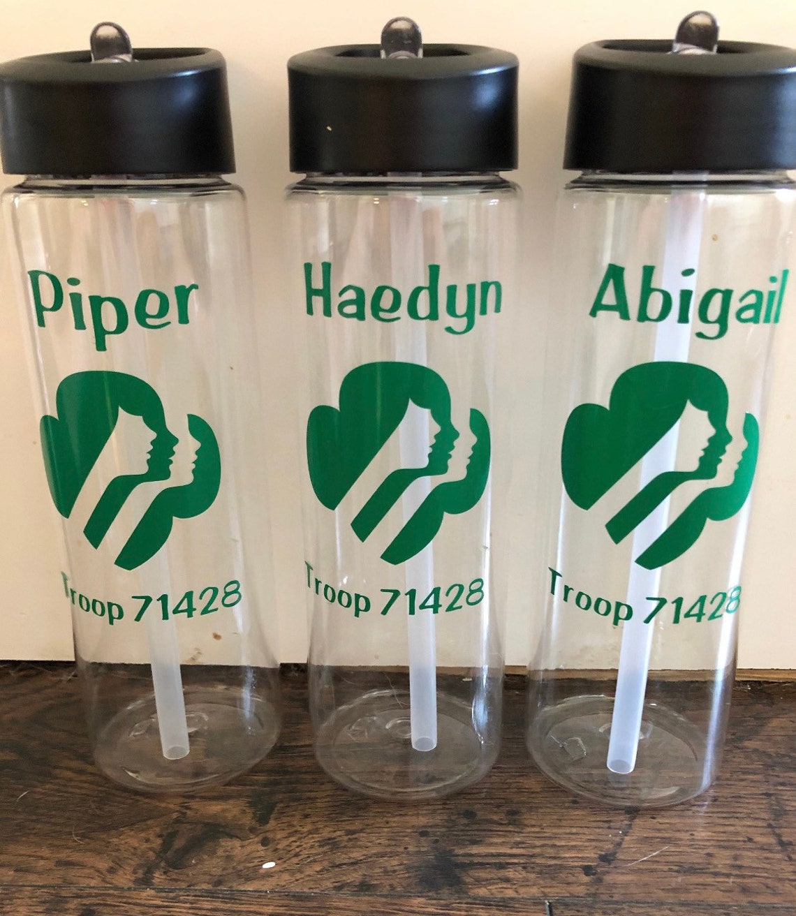 Girl Scouts custom water bottles ONLY CLEAR AVAILABLE Etsy