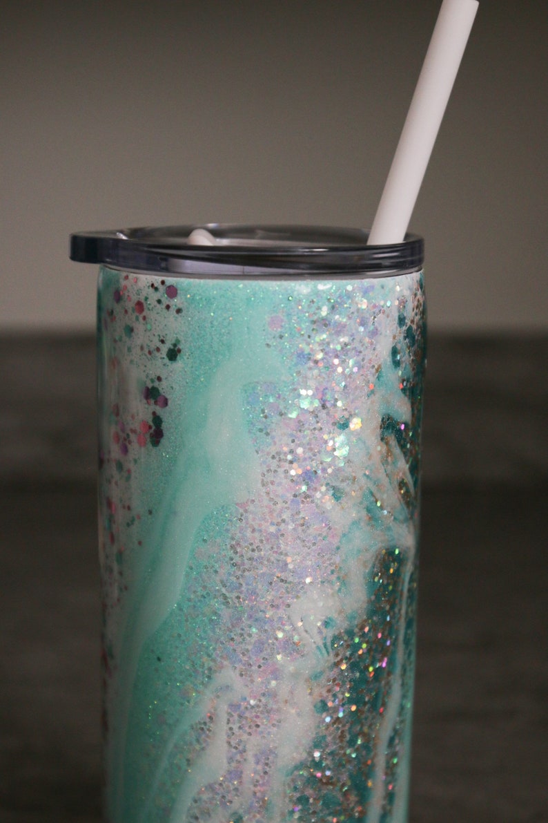 Epoxy Milky Way Tumbler Teal/silver 20oz Stainless Steel - Etsy