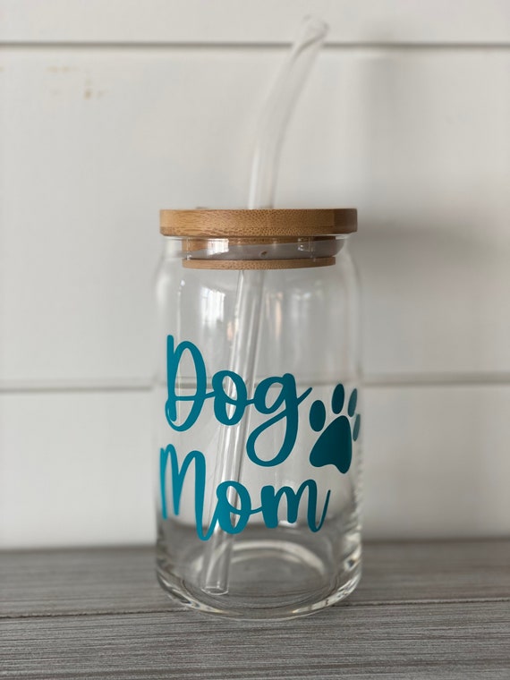 Dog Mom Glass Can Tumbler - Etsy
