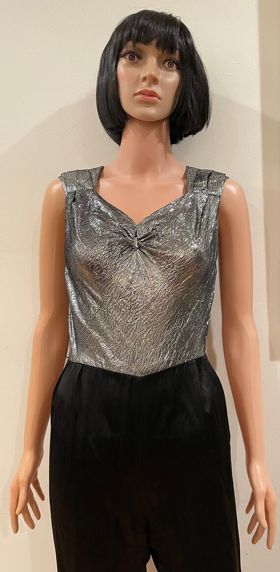 Vintage 80s Disco A LA CARTE Metallic Silver and … - image 2