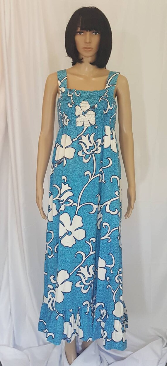 oasis blue and white dress