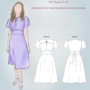 Jacqui Tea Dress PDF Sewing Pattern digital Download Home - Etsy