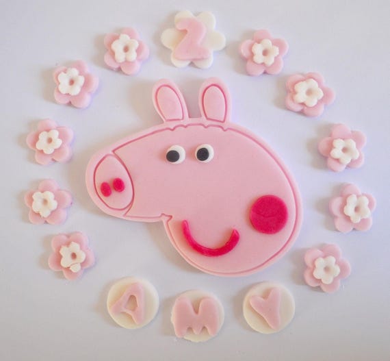 Handmade Edible Pig Cake Topper Personalised Birthday Etsy