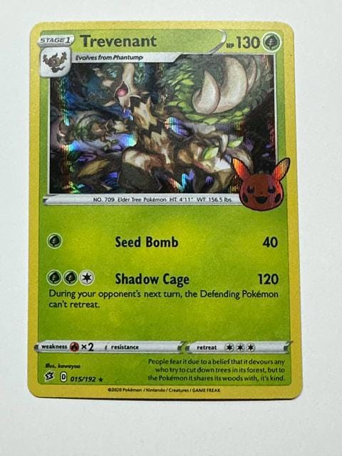 Trevenant 015/192 Holographic Trick or Trade 2022 Promo Exclusive Pokmon Card Collectible - Etsy Trevenant 015/192 Holographic Trick or Trade 2022 Promo Exclusive Pokmon Card Collectible - Etsy