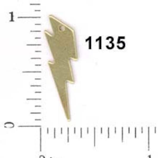 12 pcs raw brass lightning bolt celestial charm stamping finding, embellishment #1135