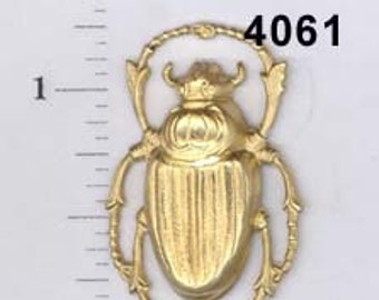 RAT6547 Large Raw Brass Egyptian With Scarab Wings 2 