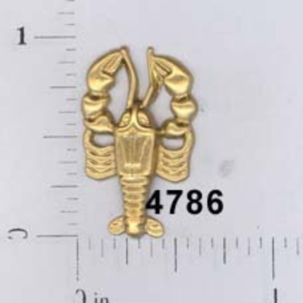 12 pcs lobster crayfish embellishment stamping pendant #4786