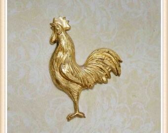 Raw Brass Rooster Etsy