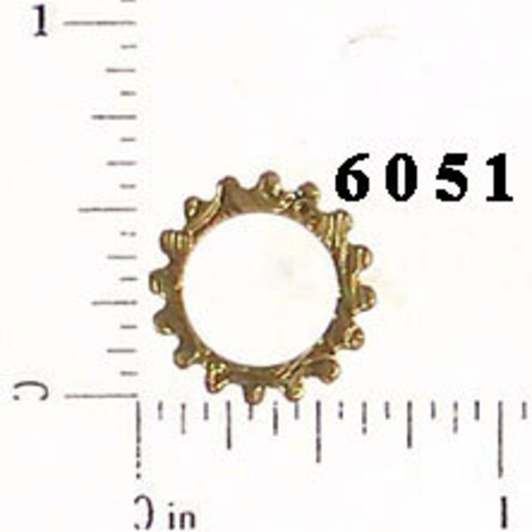 12 pcs gear sprocket cog steampunk raw brass embellisment (SMALL) #6051
