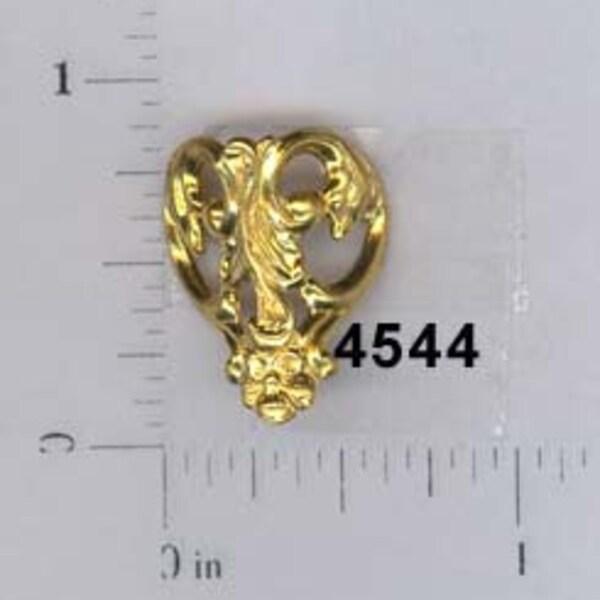 4 pcs raw brass corner, box corner, box leg, stampings, findings, embellishments #4544