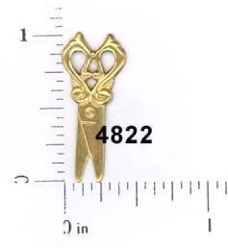 12 pcs scissor charm brass embellishment stamping #1279