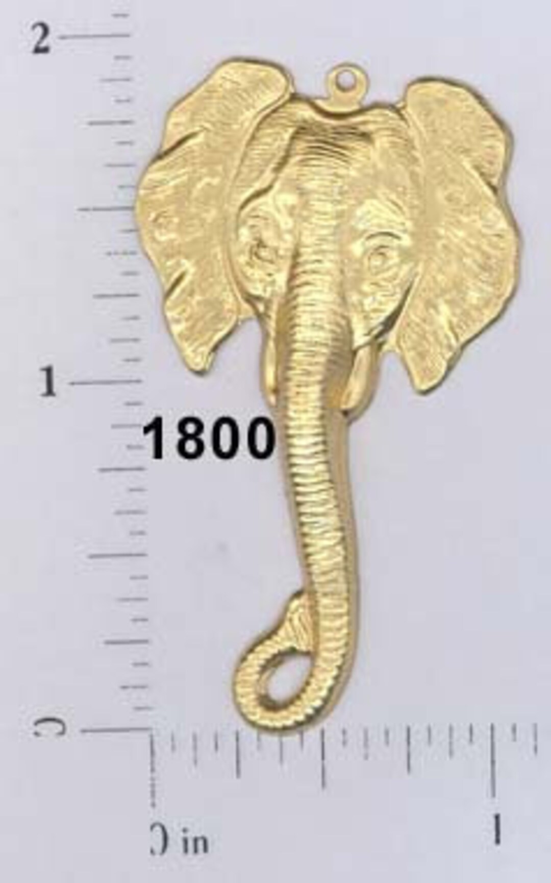 6 Pcs Brass Raw Brass Elephant Head Charm Stamping Finding Vintage