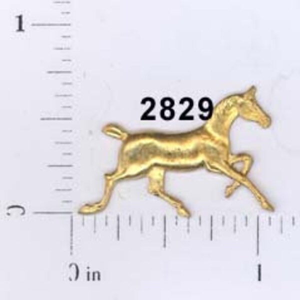 20 pieces horse equestrian raw brass stamping vintage finding, embellishment (MD) #2829