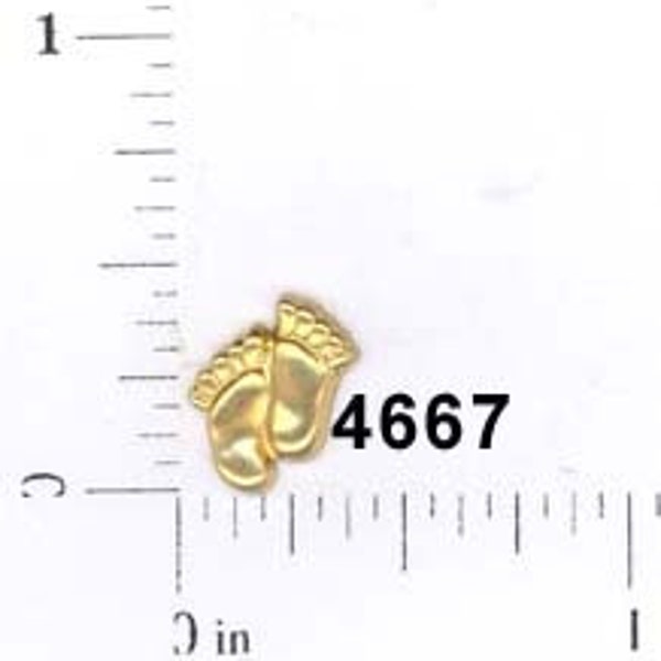 12 pcs baby feet bare foot footprint raw brass vintage charm stamping finding, embellishment #4667