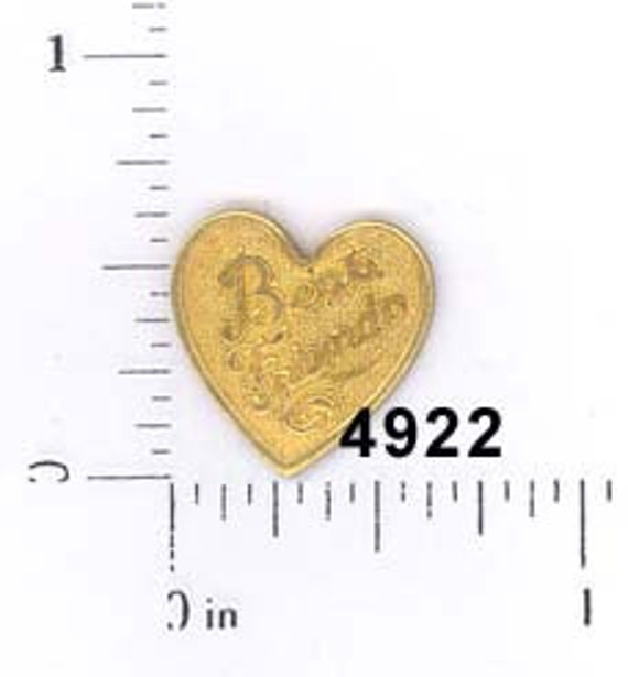 embellishment #5003 12 pcs raw brass heart charm stamping finding