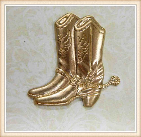 2 piezas botas cowboy rodeo occidental crudo latón estampando | Etsy México