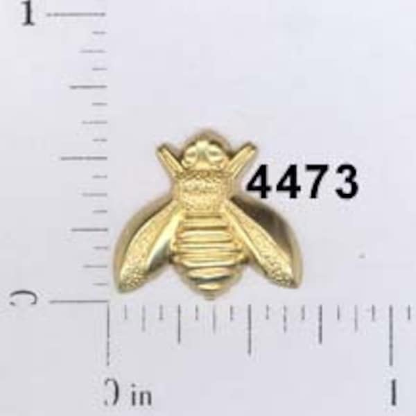 12 pieces raw brass bee bug stamping finding, embellishment (MED)#4473