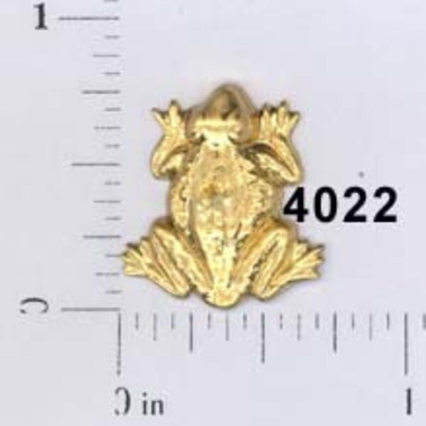 12 pc brass raw brass frog toad stamping finding vintage embellishment ornament #4022