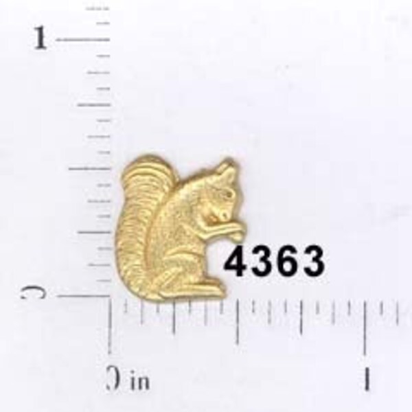 12 pcs squirrel with nut charm raw brass finding vintage embellishment ornament #4363