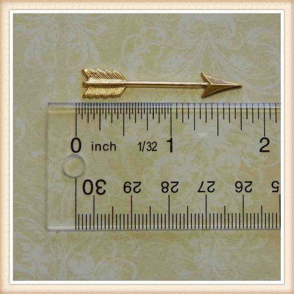 12 pcs small arrow, raw brass, stamping finding, embellishment #4310
