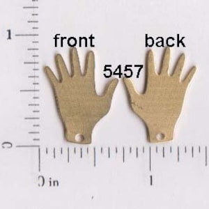 12 pcs raw brass blank hand glove charm stamping finding, embellishment #5457