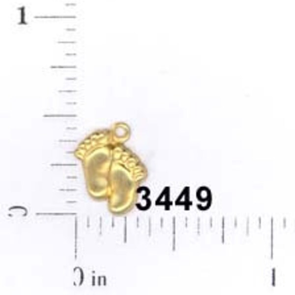 12 pcs baby feet bare foot footprint raw brass vintage charm stamping finding, embellishment #3449