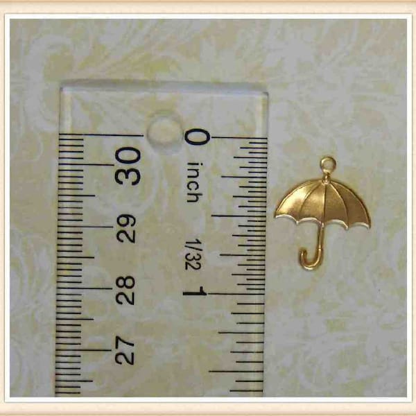 12 pcs umbrella charm brass stamping finding, embellishment #5317