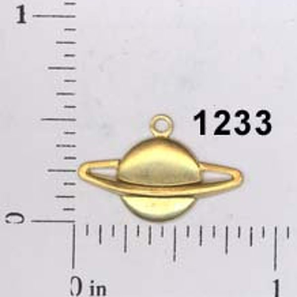 12 pcs planet saturn pluto raw brass celestial charm stamping finding, embellishment (SM)#1233