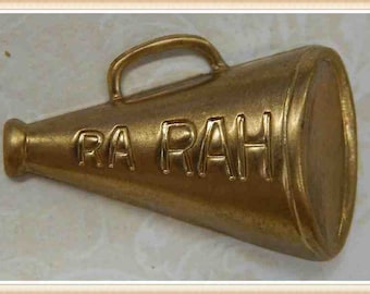SALE 12 pcs raw brass megaphone cheerleader charm embellishment ornament #4300
