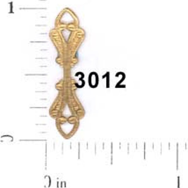 12 pcs filigree connector bail raw brass filigree finding vintage embellishment ornate ornament #3012