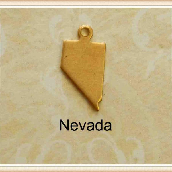 Nevada BLANK 12 pcs raw brass state charm 5500-NV