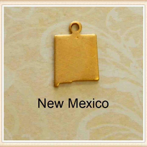 New Mexico  BLANK 12 pcs raw brass state charm 5500-NM