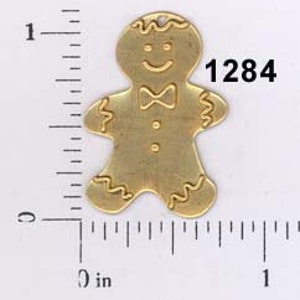 12 pcs sm gingerbread man raw brass  cookie holiday winter charm stamping finding, embellishment SMALL#1284