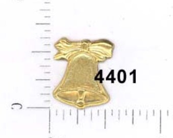 CLOSEOUT 12 pcs raw brass bell wedding Christmas charm stamping finding, embellishment #4401