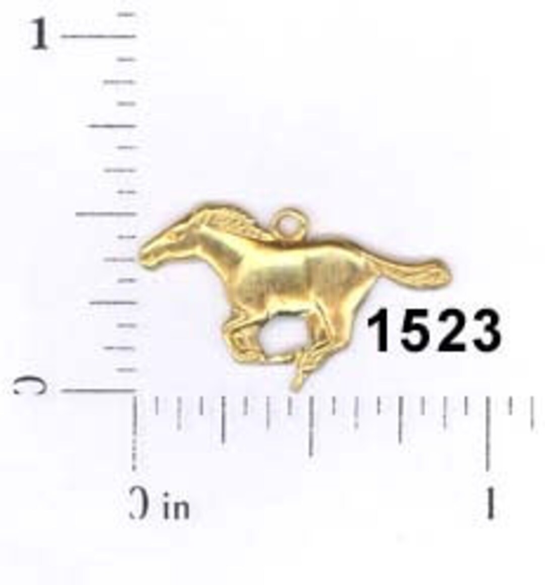 12 Pcs Horse Mustang Charm Raw Brass Embellishment Finding Etsy
