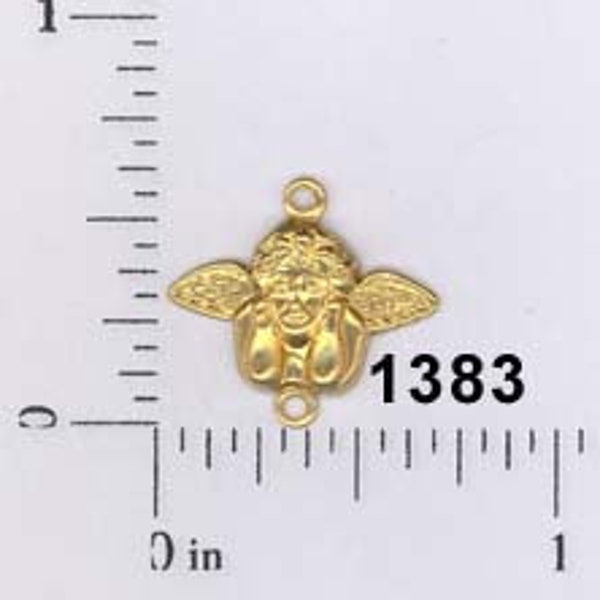 12 pcs angel connector charm raw brass, praying, cherub, valentine,  charm vintage #1383