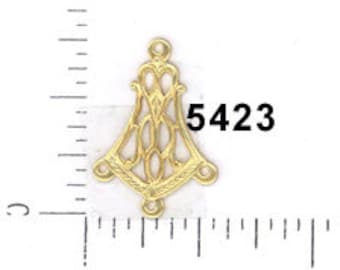 12 pcs connector finding raw brass vintage victorian charm stamping #5423