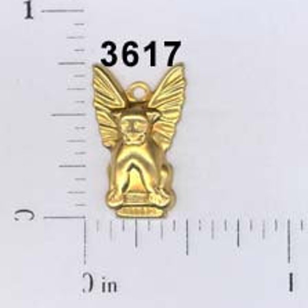 12 pcs gargoyle charm raw brass medieval stamping finding, embellishment #3617