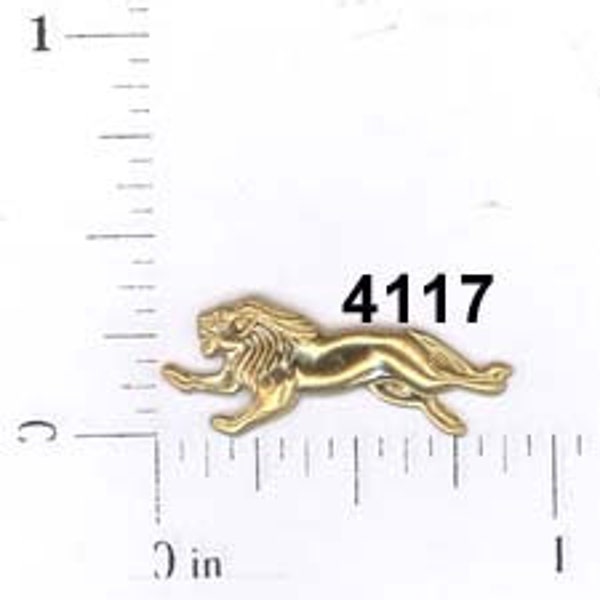 12 pc brass raw brass lion charm stamping finding vintage embellishment ornament #4117