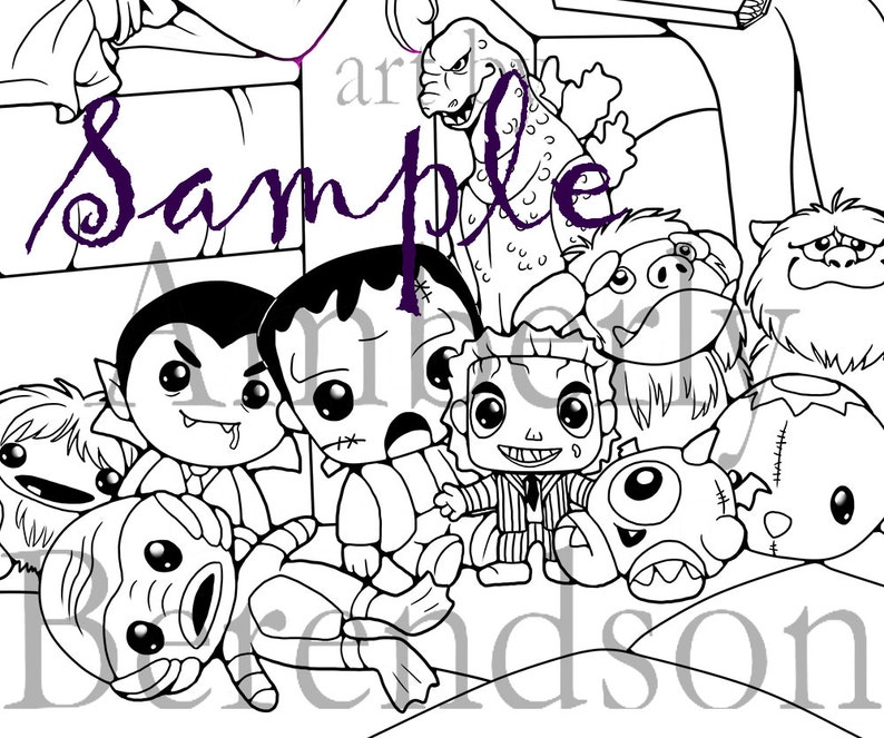 Monster Mash-Up Coloring Poster | Etsy