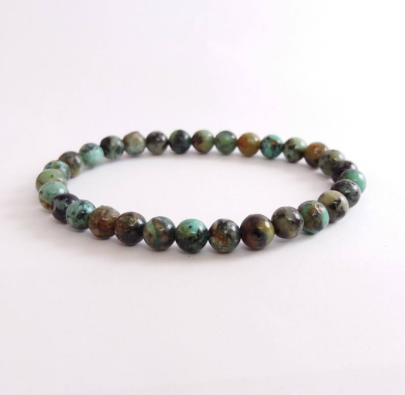 Mens Bracelet Natural Stone Gemstone Bracelet 6mm Diameter Beads Stretch Bracelet African Turquoise Natural Gemstone Beads Bracelet