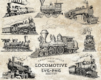 Lokomotive Retro svg png, Vintage Zug png png, Alte Eisenbahn Zug png, Dampfmaschine png, Wagon - Vektor, Kurven, Zeichnung - SVG, PNG