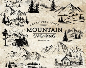 Berg SVG PNG, Natur Svpng Png, Im Freien zwar, Camping Svg, Abenteuer Svg png, Wald svg, Berg Silhouette Svg, Landschafts Svg, Spitze Svg