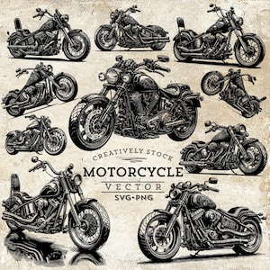 Motorcycle SVG PNG, Motorbike Svg PNG, Harley Svg, Biker Svg, Chopper Svg, Motorcycle Clipart,  Motorcycle Clipart For Cricut, Silhouette