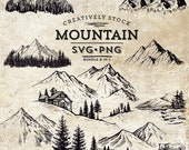 Mountain SVG PNG, Nature Svg Png, Outdoors Svg Png, Camping svg png, Adventure svg png, Forest svg png, Travel svg png, Mountain scenery Svg